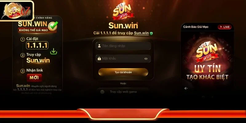 SUNWIN từ trình duyệt Chrome/Firefox trên điện thoại Android